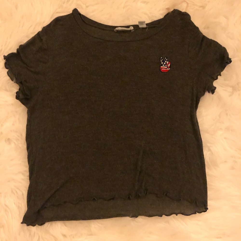 Dark Grey Crew-Neck with Peace Sign Logo